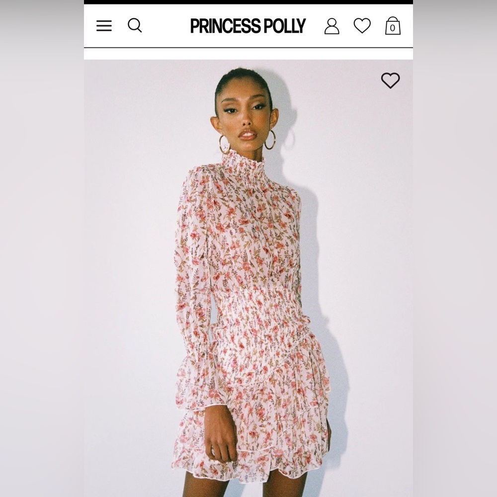 Princess Polly Pink and White Ruffled Tiered Dress